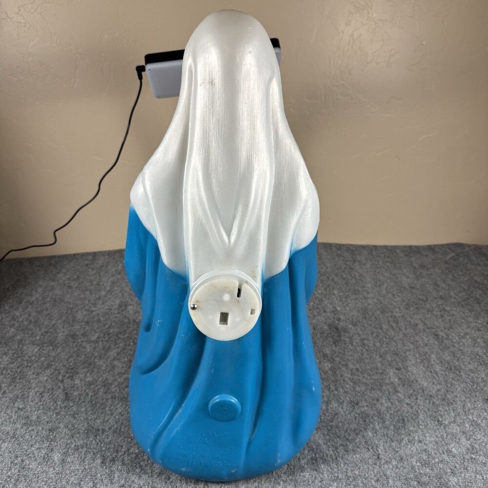 Vintage Blow Mold General Foam Plastics Mary From Nativity ~ Christmas 27” - Picture 8 of 11
